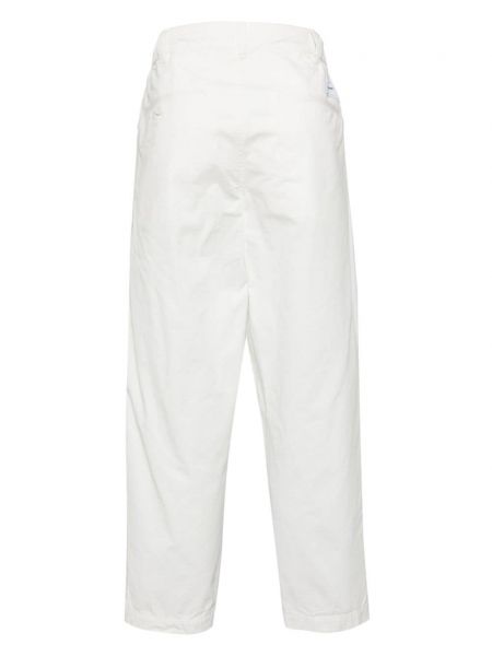 Plisované bavlněné rovné kalhoty :chocoolate bílé