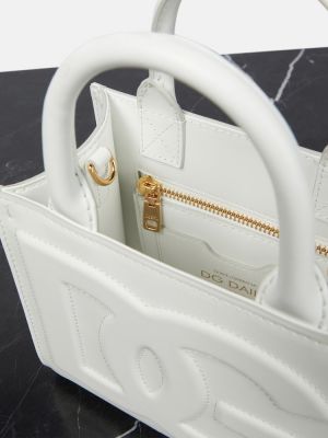 Кожени шопинг чанта Dolce&gabbana бяло