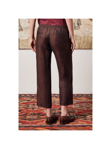 Pantalón clásico de lino Massimo Alba marrón