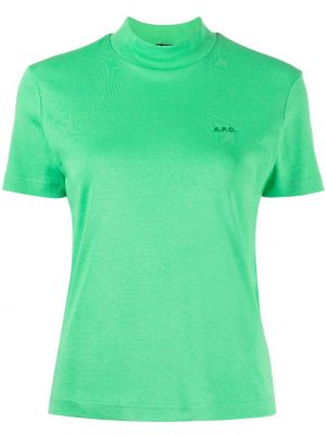 Βαμβακερή μπλούζα με σχέδιο A.p.c. πράσινο