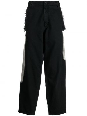 Bavlněné straight fit džíny Yohji Yamamoto černé