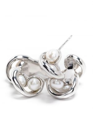 Boucles d'oreilles avec perles à boucle Missoma argenté