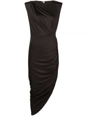 Μίντι φόρεμα ντραπέ Veronica Beard μαύρο