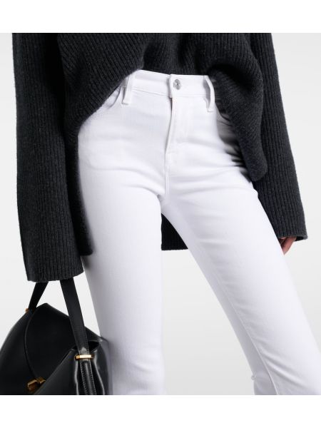 Zvonové džíny s vysokým pasem Frame bílé