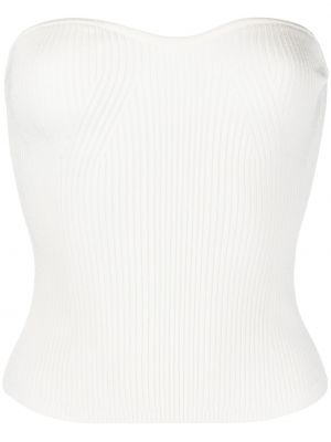 Fustă din denim tricotate plisată fără mâneci Polo Ralph Lauren alb