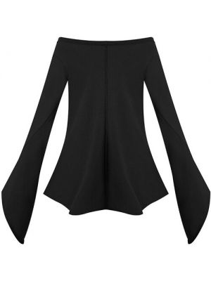 Блуза Andrea Ya'aqov, классический стиль, длинный рукав, m черный