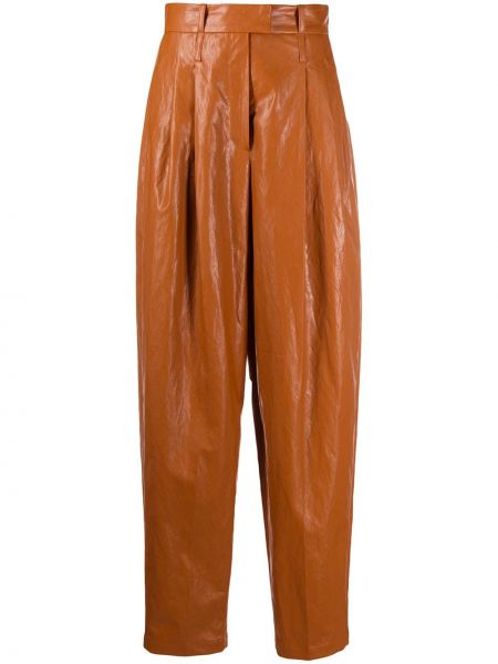 Pantalones de cintura alta oversized Jejia marrón