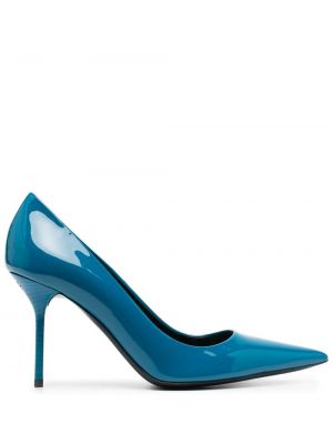 Кожени полуотворени обувки от лакирана кожа Tom Ford синьо