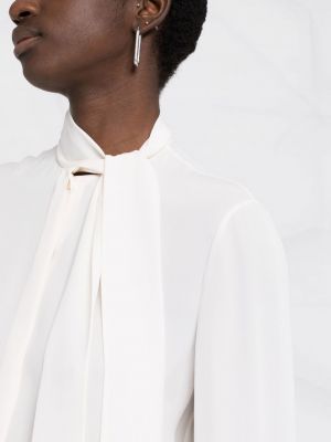 Jedwabna bluzka z kokardką Valentino biała