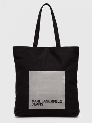 Памучни чанта Karl Lagerfeld Jeans черно