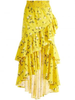Długa spódnica w kwiatki z nadrukiem Alice+olivia żółta