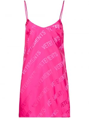 Φόρεμα με σχέδιο Vetements ροζ