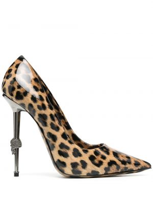 Pantofi cu toc cu imagine cu model leopard Philipp Plein