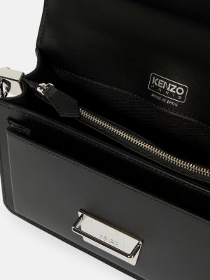 Kožená kabelka Kenzo čierna