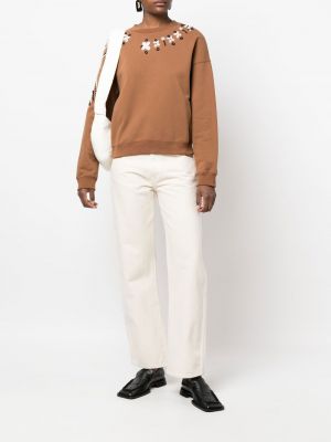 Sweatshirt mit stickerei mit rundem ausschnitt Ermanno Scervino