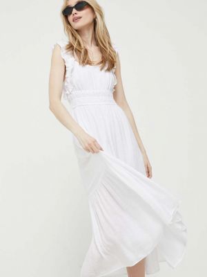Sukienka midi Abercrombie & Fitch biała
