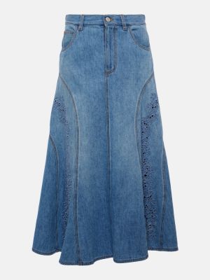 Džínsová sukňa Chloé modrá