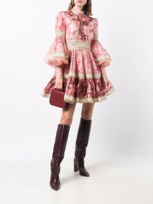 Mini vestido con apliques Zimmermann rosa