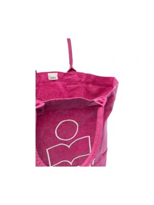 Bolso shopper con bordado de cuero Isabel Marant rosa