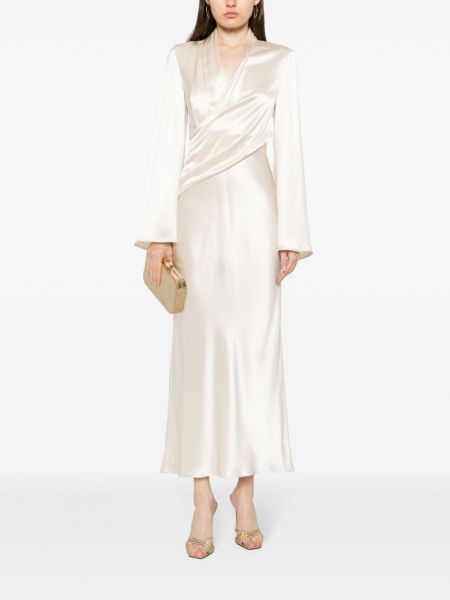 Satynowa sukienka midi Acler biała