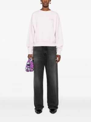 Medvilninis siuvinėtas džemperis Isabel Marant rožinė