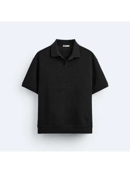 Жаккардовая футболка Zara черная