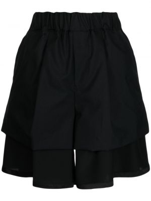 Pantaloni scurți de lână Noir Kei Ninomiya negru