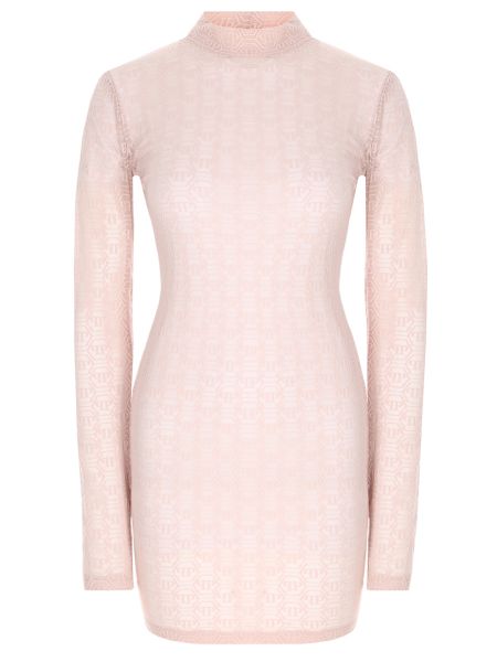 Коктейльное платье Philipp Plein розовое