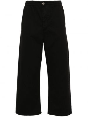 Ravne hlače z vezenjem Société Anonyme črna