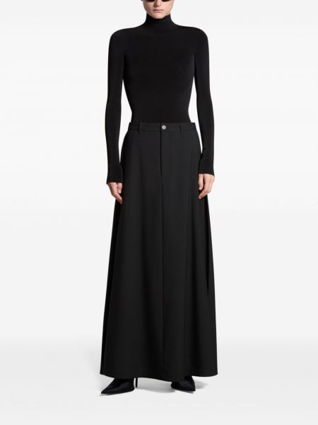Długa spódnica wełniana plisowana Balenciaga czarna