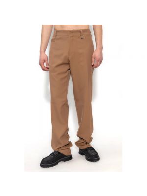 Pantalones rectos plisados Fendi marrón