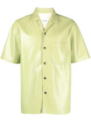 Iš natūralios odos marškiniai Nanushka žalia