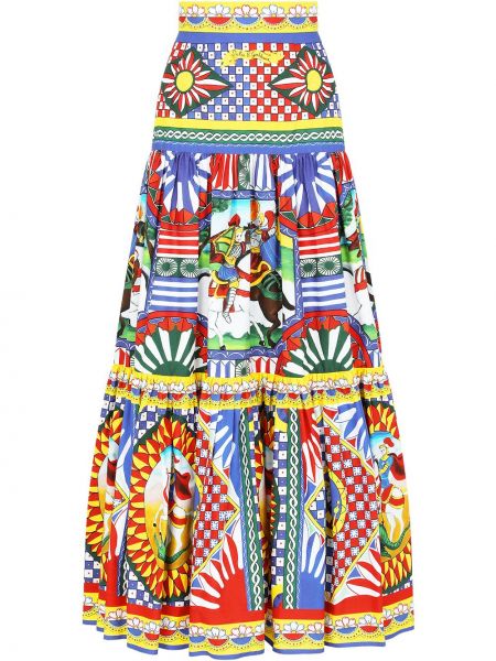 Maksi suknja s printom Dolce & Gabbana plava