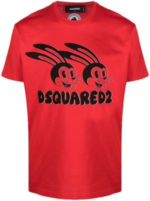 Тениска с принт Dsquared2 червено