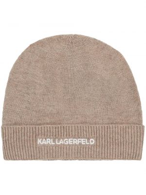 Čepice s výšivkou Karl Lagerfeld béžový