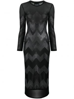 Κοκτέιλ φόρεμα με πετραδάκια Cynthia Rowley μαύρο