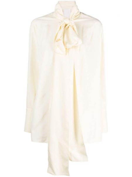 Svilena bluza s mašnom Givenchy bijela