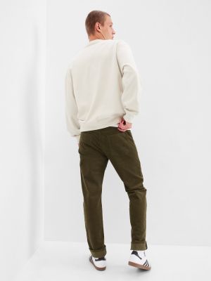 Slim fit menčestrové priliehavé nohavice Gap khaki