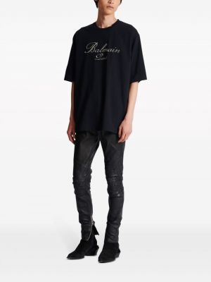 Bavlněné tričko Balmain černé