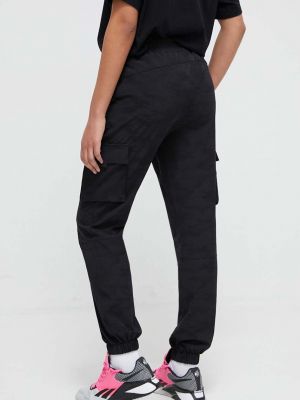 Kalhoty s vysokým pasem Dkny černé