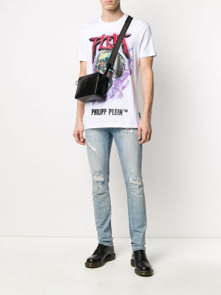 Camisa con estampado de cristal Philipp Plein blanco