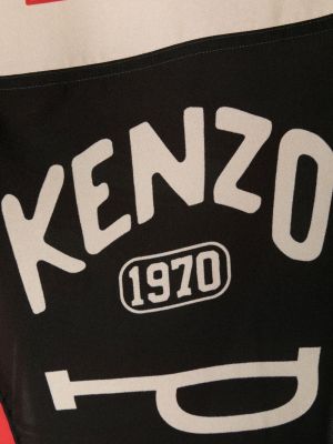 Echarpe en soie à imprimé Kenzo noir
