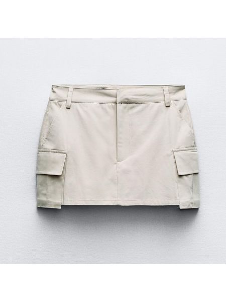 Юбка-шорты с карманами Zara бежевая