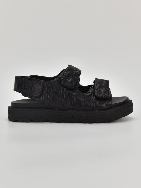 Кожаные сандалии на липучках Karl Lagerfeld черные