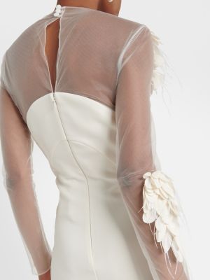 Μάξι φόρεμα με φτερά Safiyaa λευκό