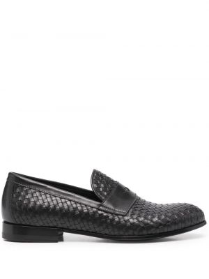 Skinn loafers Scarosso svart