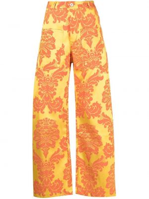 Relaxed fit hlače s cvetličnim vzorcem s potiskom Marques'almeida
