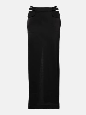 Černé saténové dlouhá sukně s kapsami Dion Lee