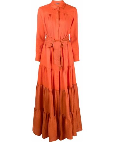 Vestito lungo ricamato Kiton arancione