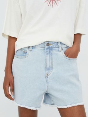 Volcom pantaloni scurti jeans femei, neted, high waist
